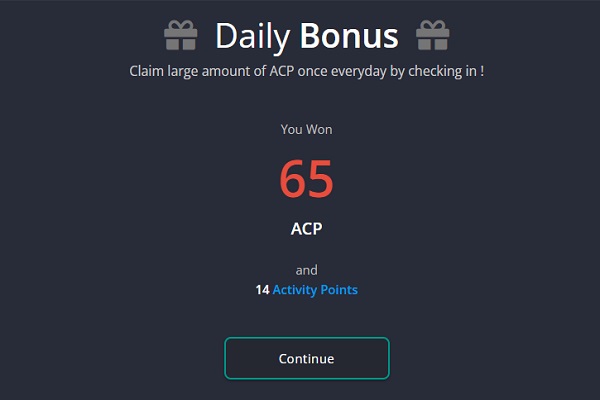 Daily Bonus on FireFaucet - Claim large amount of ACP